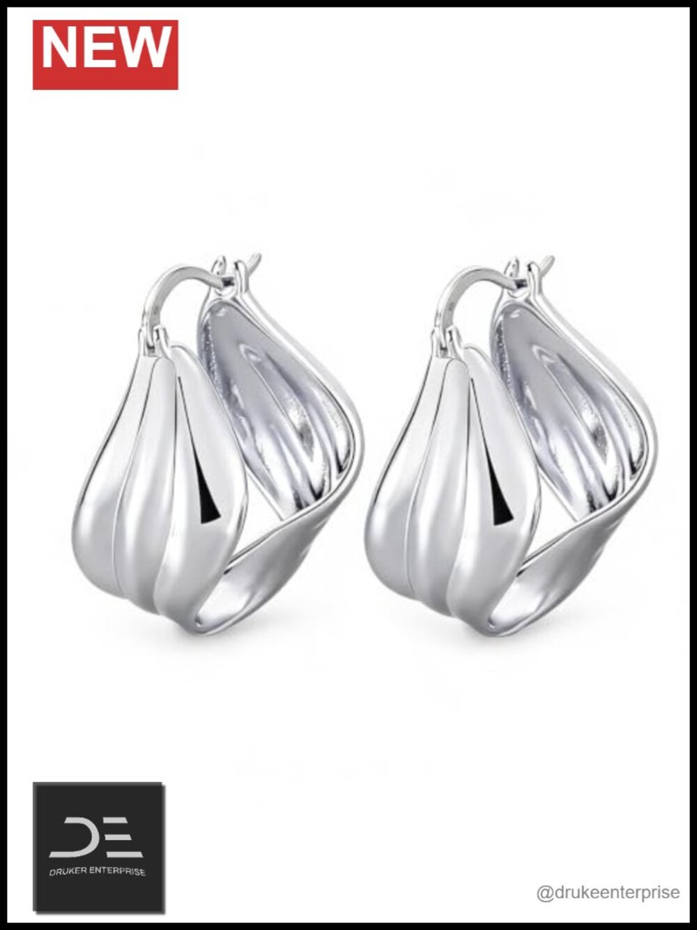 Sterling Silver Hoop Earrings Lightweight Italian Design Gift for Her